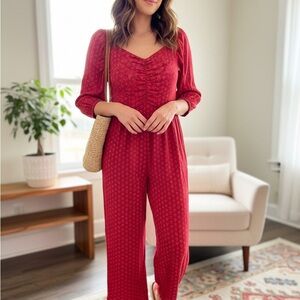 Knox Rose Vibrant Red Jumpsuit